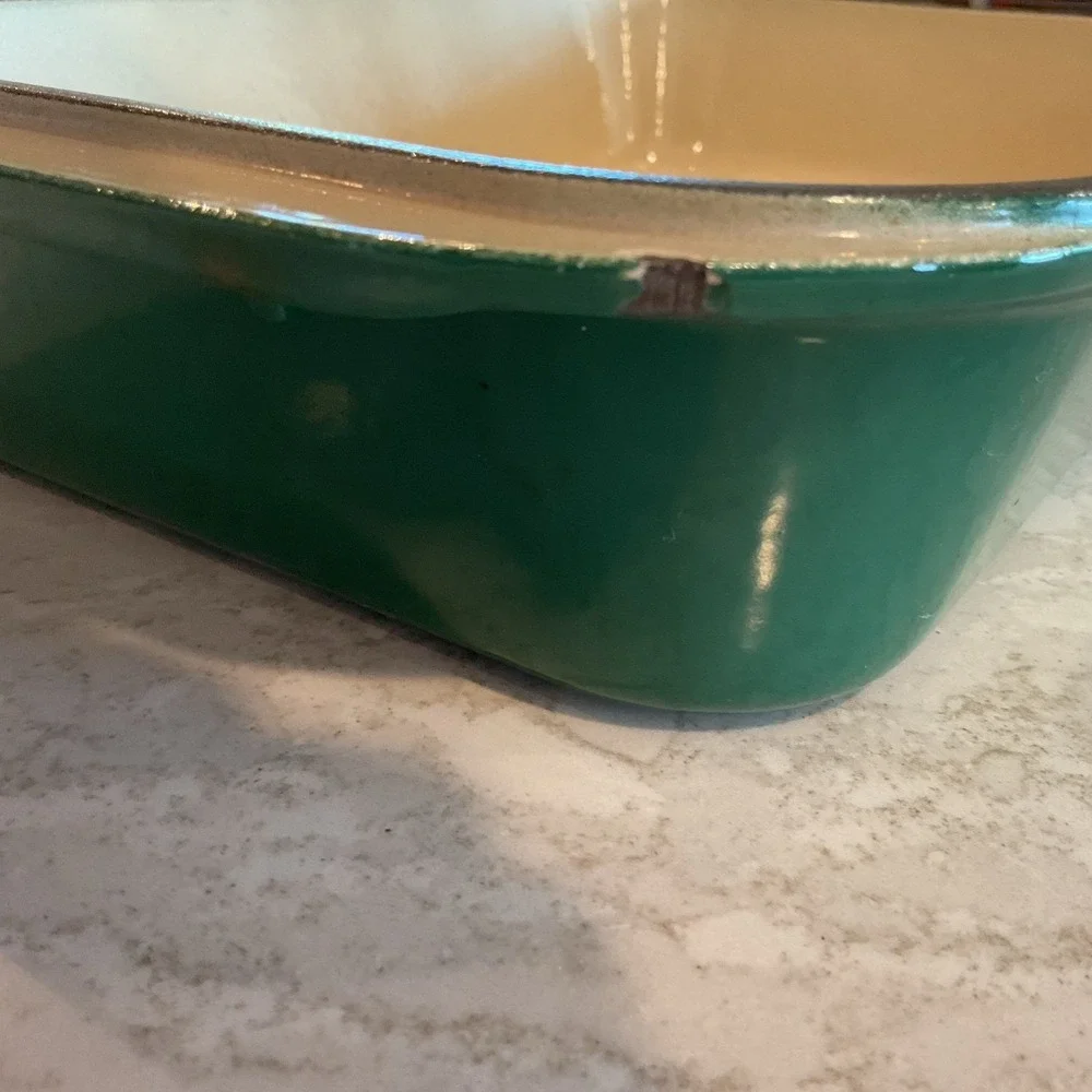 Le Creuset #40 Lasagna Baking Pan Enameled Cast Forest Gradient Green France